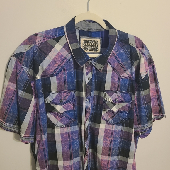 BKE Vintage | Men's Vintage Plaid Button-Down Athletic Fit Shirt (Size XXXL) - Picture 4 of 12